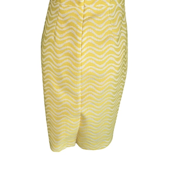 Albert Nipon Vintage Yellow White Wavy Striped 2 Piece Set Blazer Dress - 4 - Picture 12 of 16